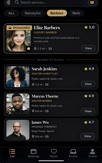 Browse nearby stylists and barbers