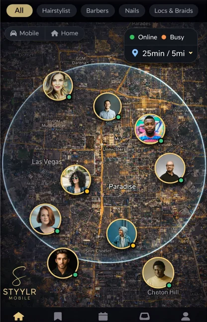 Interactive map to find professionals near you